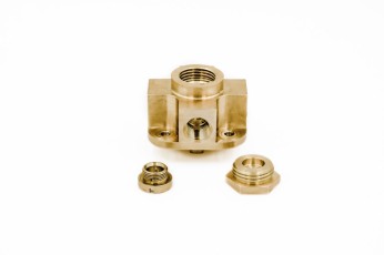 Precision Machined Component #1158:  Material - Brass; Test & Measurement Industry; Size:1.455"L X 1.875"D