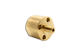 Precision Machined Component #1858: Material - Brass; Medical Industry; Size: 1.316"L X 1.181"D